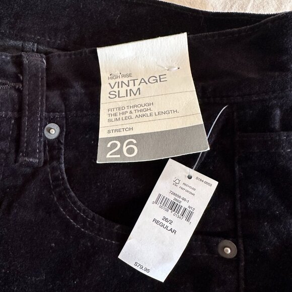 NWT! GAP High Rise Velvet Slim Pants - Picture 4 of 6
